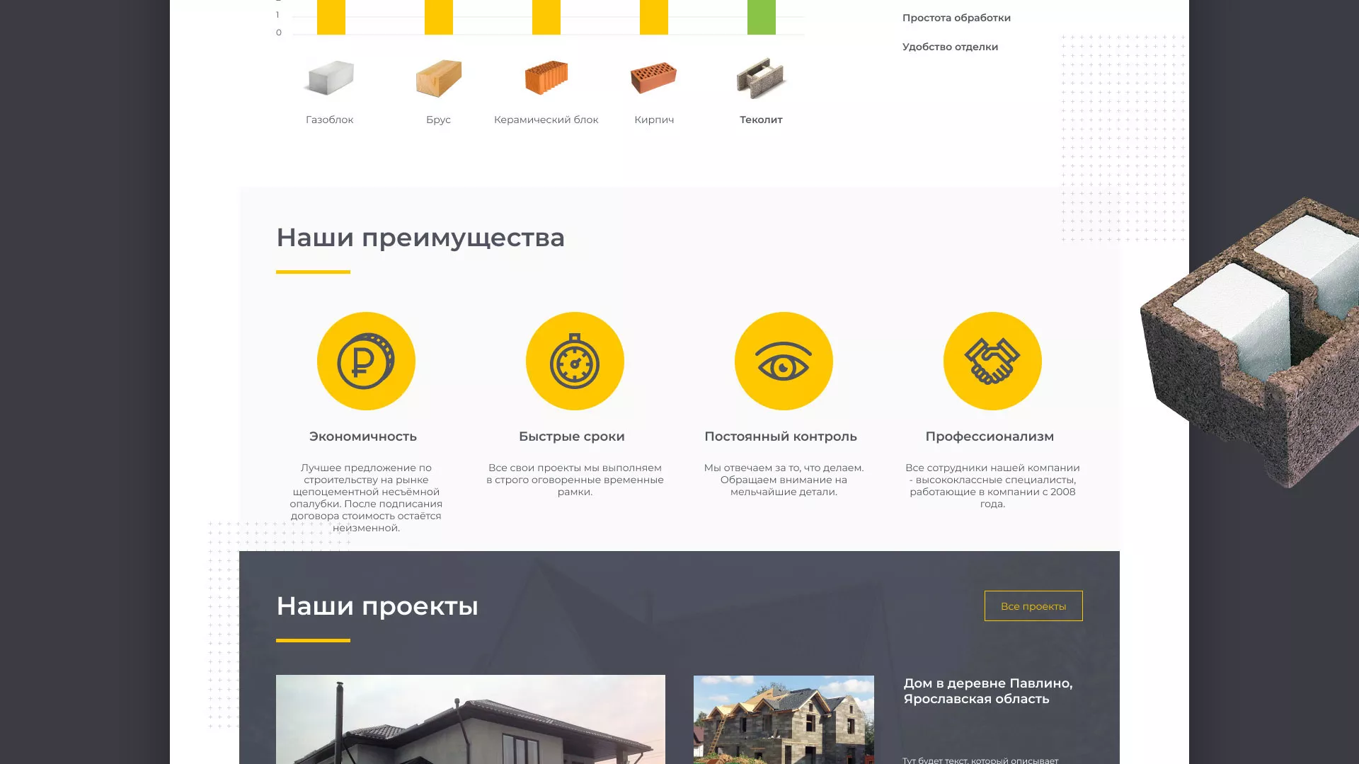 Создание сайта для строительной компании «ЭКОДОМ» в Рассказово