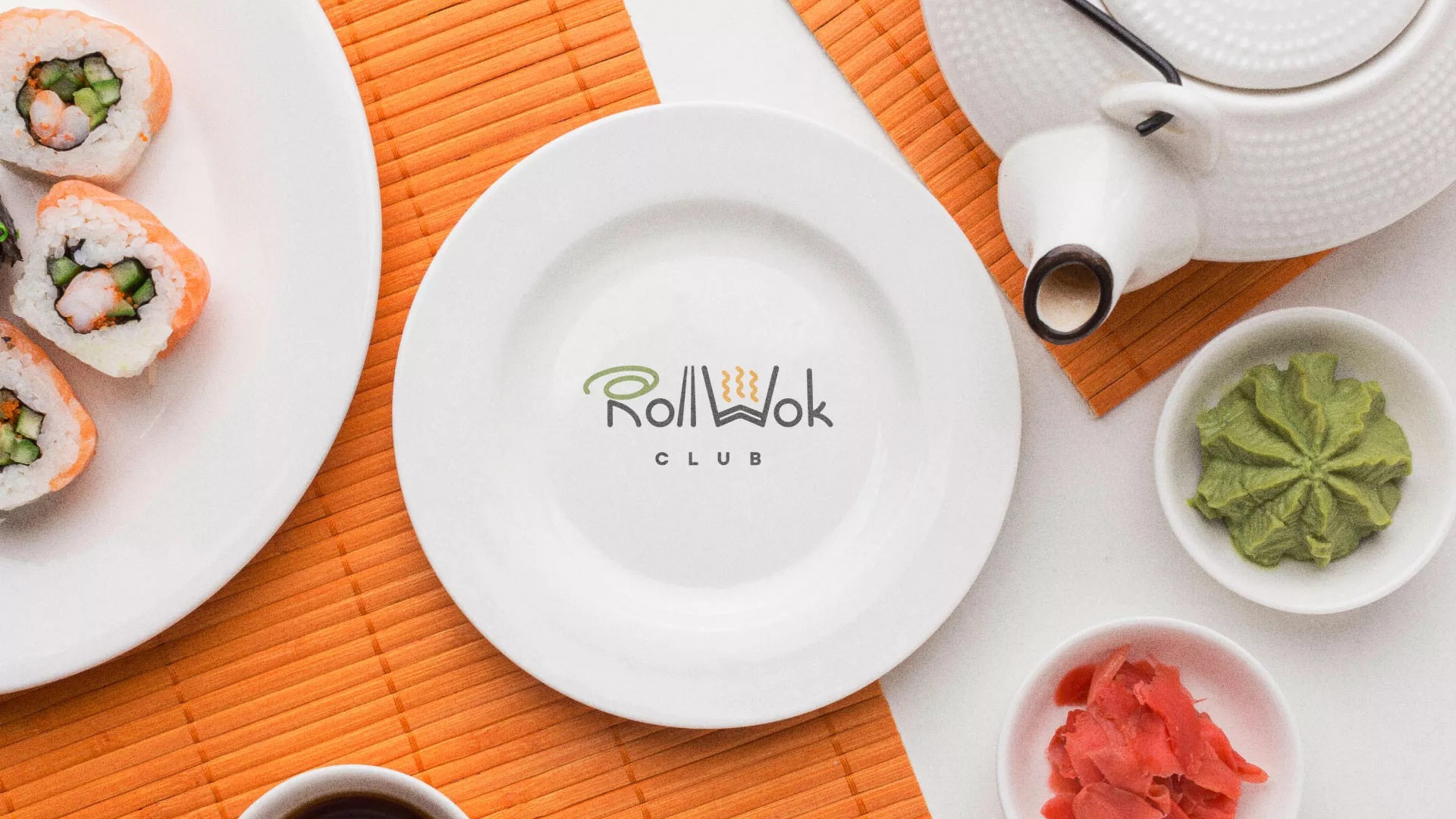 Разработка логотипа и фирменного стиля в Рассказово для суши-бара «Roll Wok Club» Разработка логотипа и фирменного стиля в Рассказово для суши-бара «Roll Wok Club»